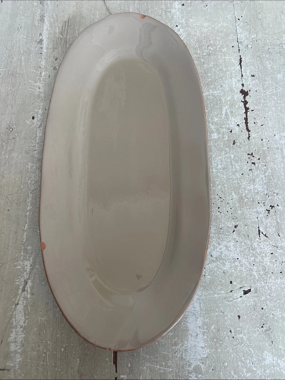 Vietri Italian Pottery Oval Serving Platter – Taupe – Made in Italy